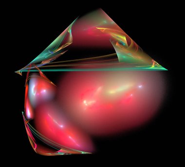 Siyah Renk Üzerine Bir Dijital Fraktal Resmi