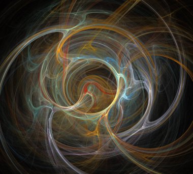 Siyah Renk Üzerine Bir Dijital Fraktal Resmi