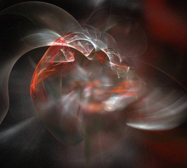 Siyah Renk Üzerine Bir Dijital Fraktal Resmi