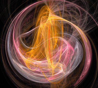 Siyah Renk Üzerine Bir Dijital Fraktal Resmi