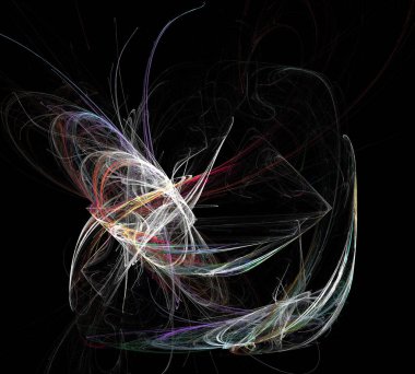 Siyah Renk Üzerine Bir Dijital Fraktal Resmi