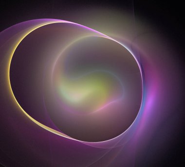 Siyah Renk Üzerine Bir Dijital Fraktal Resmi