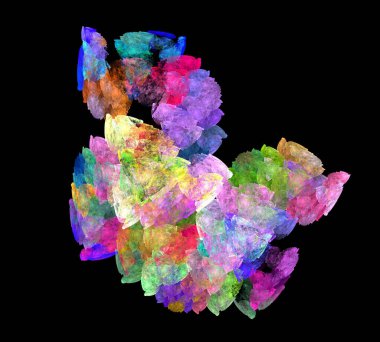 Siyah Renk Üzerine Bir Dijital Fraktal Resmi