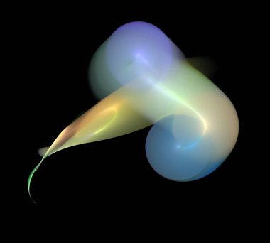 Siyah Renk Üzerine Bir Dijital Fraktal Resmi