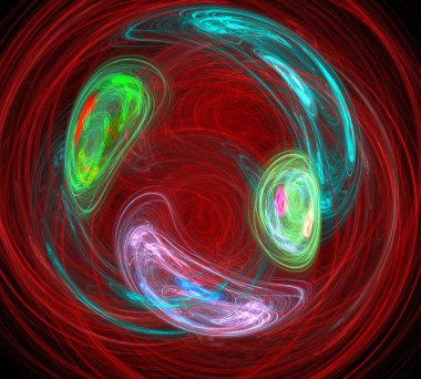 Siyah Renk Üzerine Bir Dijital Fraktal Resmi