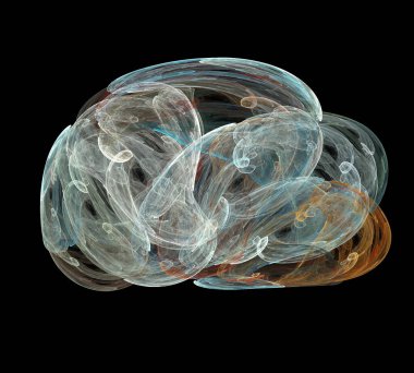 Siyah Renk Üzerine Bir Dijital Fraktal Resmi