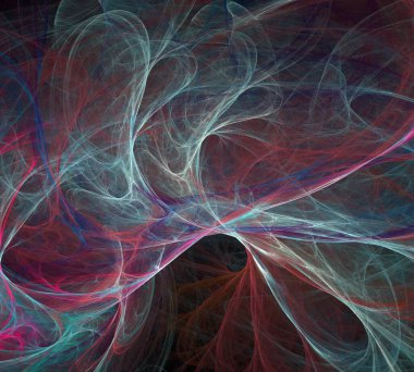 Siyah Renk Üzerine Bir Dijital Fraktal Resmi