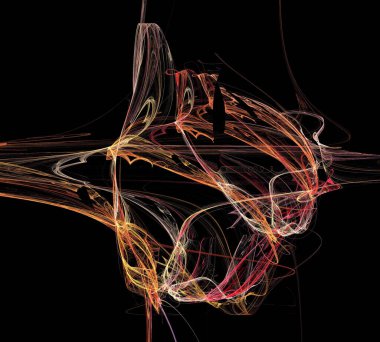 Siyah Renk Üzerine Bir Dijital Fraktal Resmi