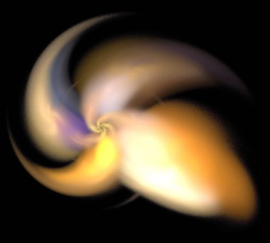 Siyah Renk Üzerine Bir Dijital Fraktal Resmi