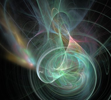 Siyah Renk Üzerine Bir Dijital Fraktal Resmi