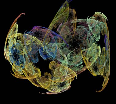 Siyah Renk Üzerine Bir Dijital Fraktal Resmi