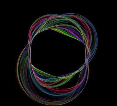 Siyah Renk Üzerine Bir Dijital Fraktal Resmi