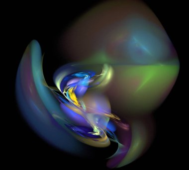 Siyah Renk Üzerine Bir Dijital Fraktal Resmi