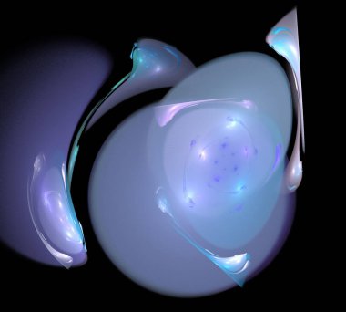 Siyah Renk Üzerine Bir Dijital Fraktal Resmi