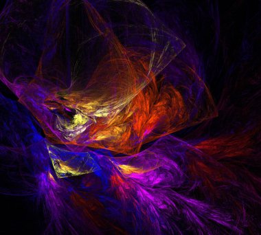 Siyah Renk Üzerine Bir Dijital Fraktal Resmi