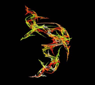 Siyah Renk Üzerine Bir Dijital Fraktal Resmi