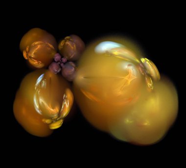 Siyah Renk Üzerine Bir Dijital Fraktal Resmi