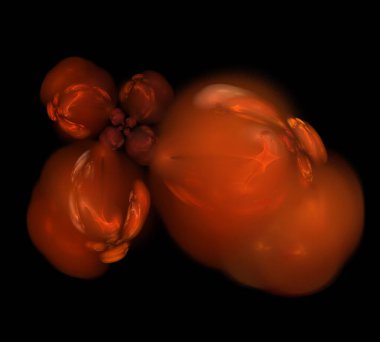 Siyah Renk Üzerine Bir Dijital Fraktal Resmi