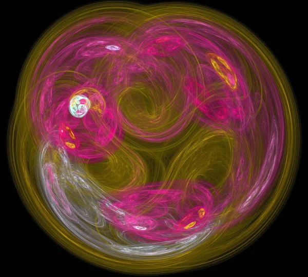 Siyah Renk Üzerine Bir Dijital Fraktal Resmi