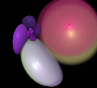 Siyah Renk Üzerine Bir Dijital Fraktal Resmi