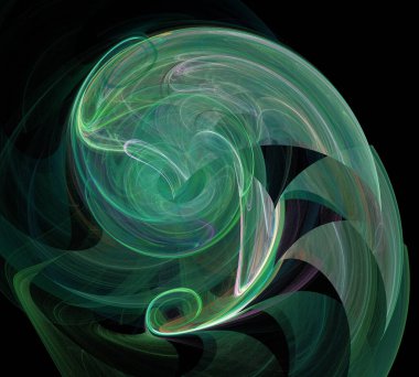 Siyah Renk Üzerine Bir Dijital Fraktal Resmi