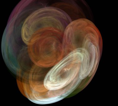 Siyah Renk Üzerine Bir Dijital Fraktal Resmi