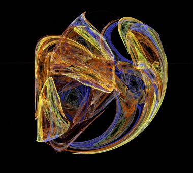 Siyah Renk Üzerine Bir Dijital Fraktal Resmi