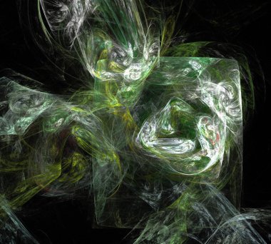 Siyah Renk Üzerine Bir Dijital Fraktal Resmi