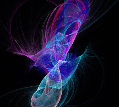 Siyah Renk Üzerine Bir Dijital Fraktal Resmi