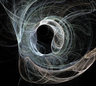 Siyah Renk Üzerine Bir Dijital Fraktal Resmi