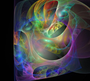 Siyah Renk Üzerine Bir Dijital Fraktal Resmi