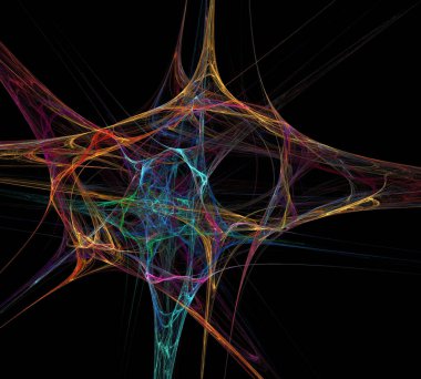 Siyah Renk Üzerine Bir Dijital Fraktal Resmi