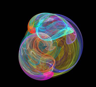 Siyah Renk Üzerine Bir Dijital Fraktal Resmi