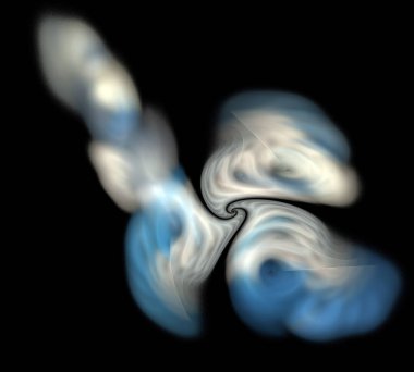 Siyah Renk Üzerine Bir Dijital Fraktal Resmi