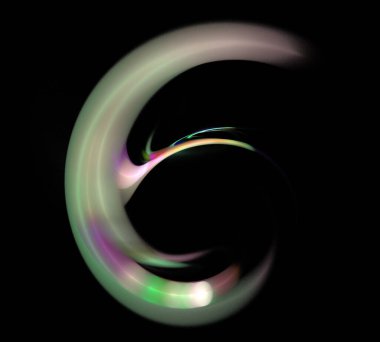 Siyah Renk Üzerine Bir Dijital Fraktal Resmi