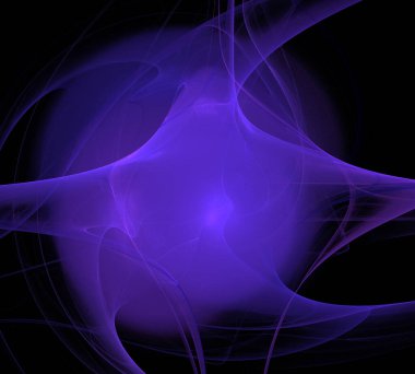 Siyah Renk Üzerine Bir Dijital Fraktal Resmi