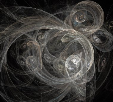 Siyah Renk Üzerine Bir Dijital Fraktal Resmi