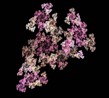 Siyah Renk Üzerine Bir Dijital Fraktal Resmi