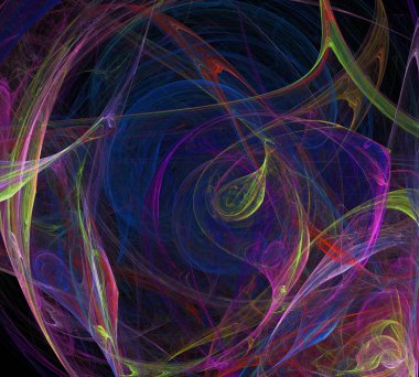 Siyah Renk Üzerine Bir Dijital Fraktal Resmi