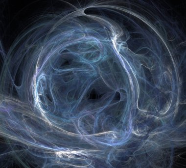 Siyah Renk Üzerine Bir Dijital Fraktal Resmi