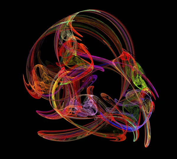 Siyah Renk Üzerine Bir Dijital Fraktal Resmi