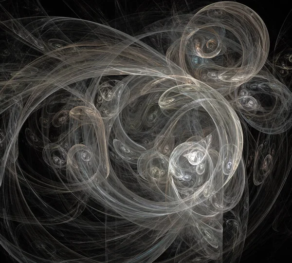 Siyah Renk Üzerine Bir Dijital Fraktal Resmi