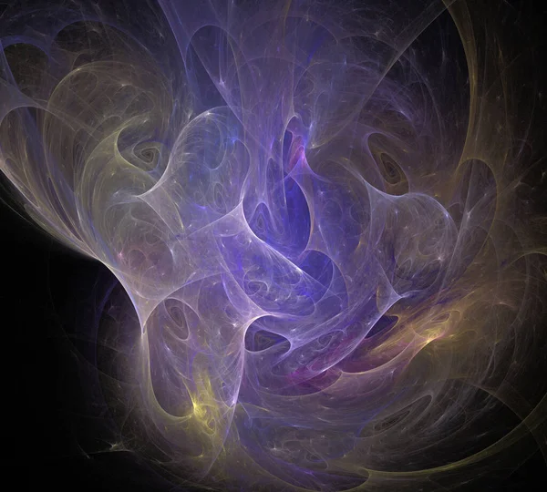 Image One Digital Fractal Black Color — Stock Photo, Image