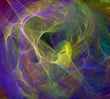 Siyah Renk Üzerine Bir Dijital Fraktal Resmi