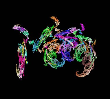 Siyah Renk Üzerine Bir Dijital Fraktal Resmi