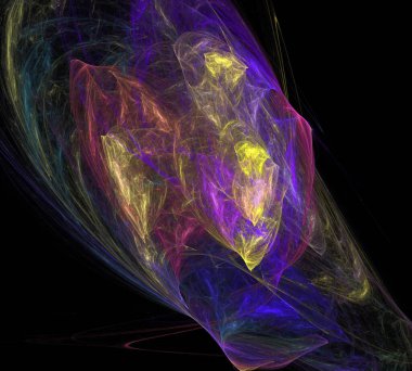 Siyah Renk Üzerine Bir Dijital Fraktal Resmi