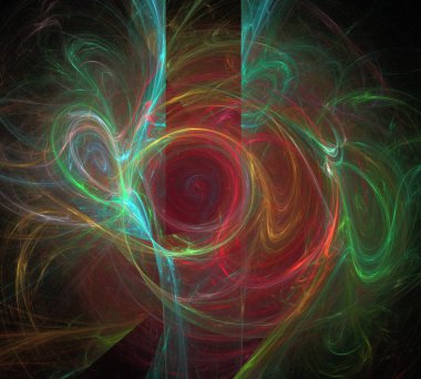 Siyah Renk Üzerine Bir Dijital Fraktal Resmi