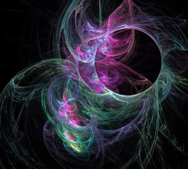 Siyah Renk Üzerine Bir Dijital Fraktal Resmi