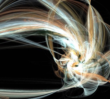 Siyah Renk Üzerine Bir Dijital Fraktal Resmi