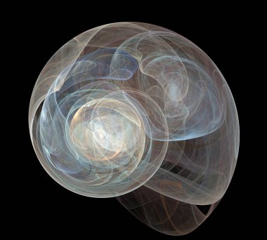 Siyah Renk Üzerine Bir Dijital Fraktal Resmi